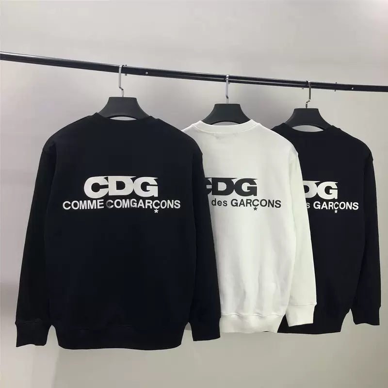 HCHCDG High Street автономная CDG слоган обратная буква принт круглый воротник свитшот мужчины и женщины одинаковый толстовка