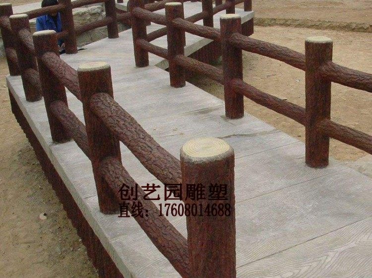 Creationgarden Cement Peach Blossom Tree Fake Mountain Leisure Park Garden Decorated Guard Rail Cement Wood Pile Fencing Imitation Wood-Taobao