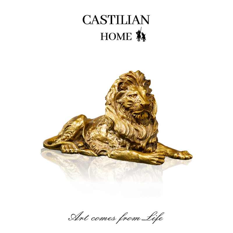 Brass Lion Sculpture Chinese-Style Home Living Room Office Fortune-Enhancing Ornament Home Decoration C6588 Brass Lion Sculpture Chinese-Style Home Living Room Office Fortune-Enhancing Ornament Home Decoration C6588