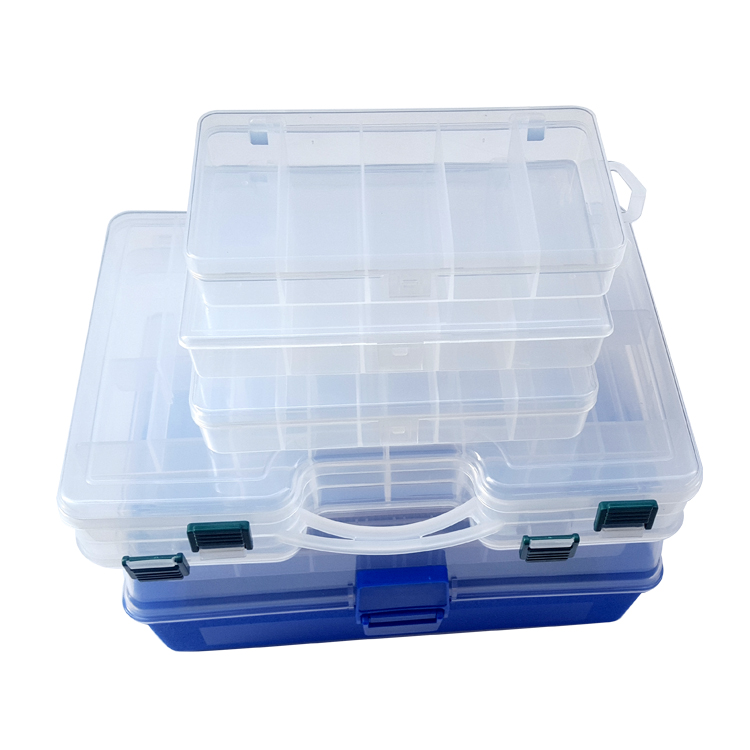 Multi-section transparent plastic box Luther Fake Bait Case Containing Box Removable Fish Crook Wire Box Parts Accessories Containing box