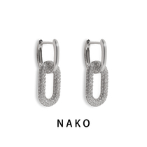 NAKO advanced sense light luxury summer Korean temperament Net red silver earrings 2021 New Tide ear buckle design sense