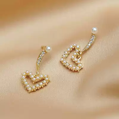 NAKO pearl earrings 2021 New Tide love ear needle temperament senior design sense celebrity atmospheric Earring Girl