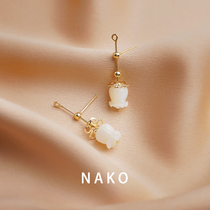 NAKO White Rose earrings exquisite fairy air earrings 2021 New Tide earrings Korean temperament Net Red