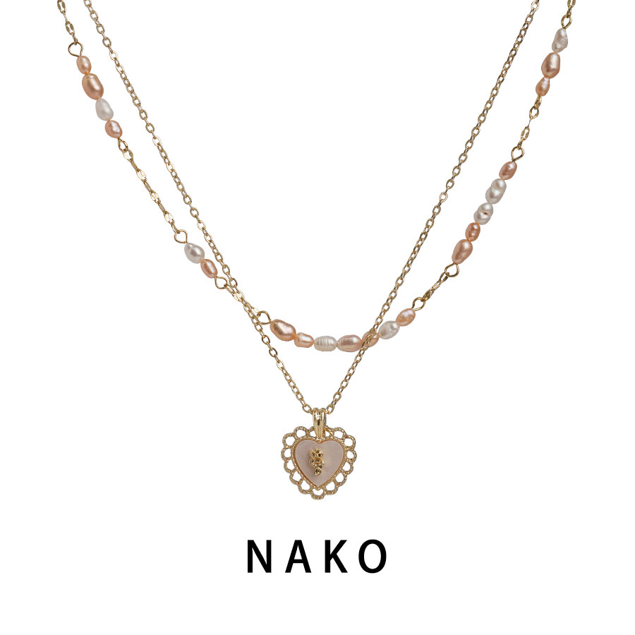 NAKO Loving Shells Delicate Locks Bone Chain Natural Pearl Necklace Women 2022 New small crowddesign Senior