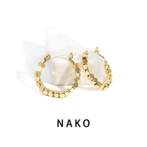 NAKO circle earrings womens 2021 new trendy summer cold wind earrings simple high-end design earrings sterling silver