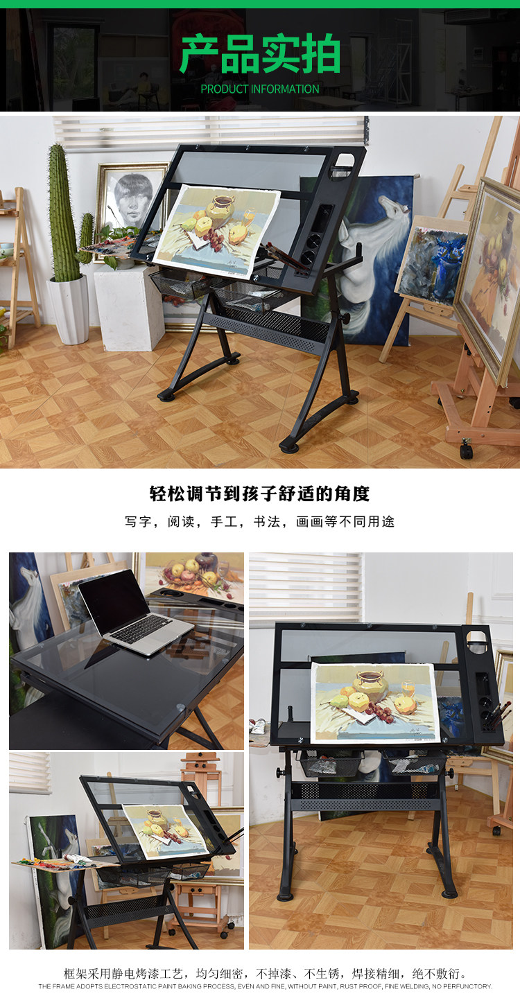 专业绘图桌设计师工作台书桌斜面升降制图桌成人儿童学习桌-阿里巴巴