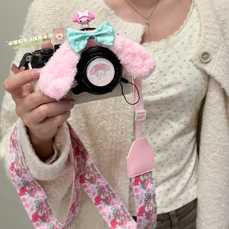 Original My Melody Camera Dslr Lens Cap Hot Shoe Cover Universal for Instax Fuji Cameras Instax Strap