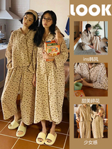 Luxury HomeDress sweet and broken flowers long sleeve pyjamas womens spring autumn 2023 new high-grade cotton cotton sleeping dress