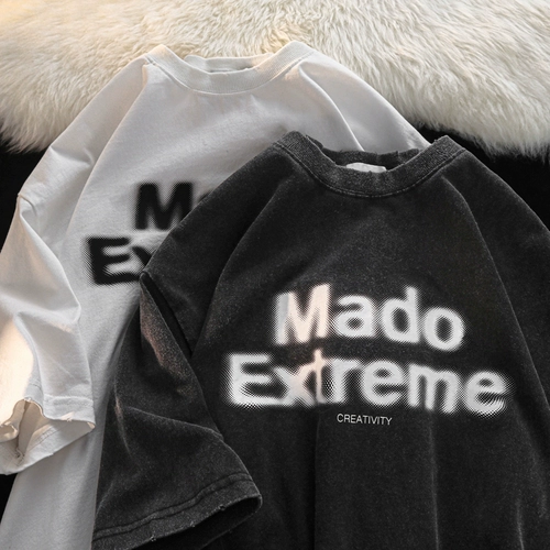 Ретро летняя футболка, трендовая парная одежда для влюбленных, в американском стиле, европейский стиль, короткий рукав