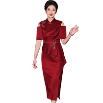 One Hundred Years (Flower Night) Wedding Mothers Dress Elegant High-end New One-shoulder Mother-in-Law Dress for Women