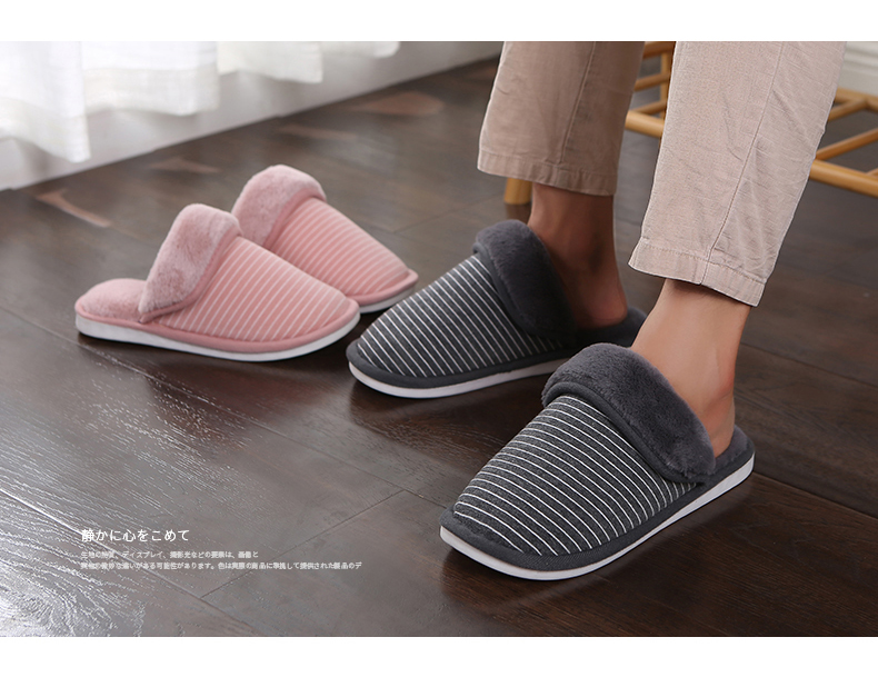 Dép cotton cỡ lớn cho nam mùa đông trong nhà chống trượt dày đáy cộng với nhung ấm đôi dép nữ dép đi trong nhà cao cấp