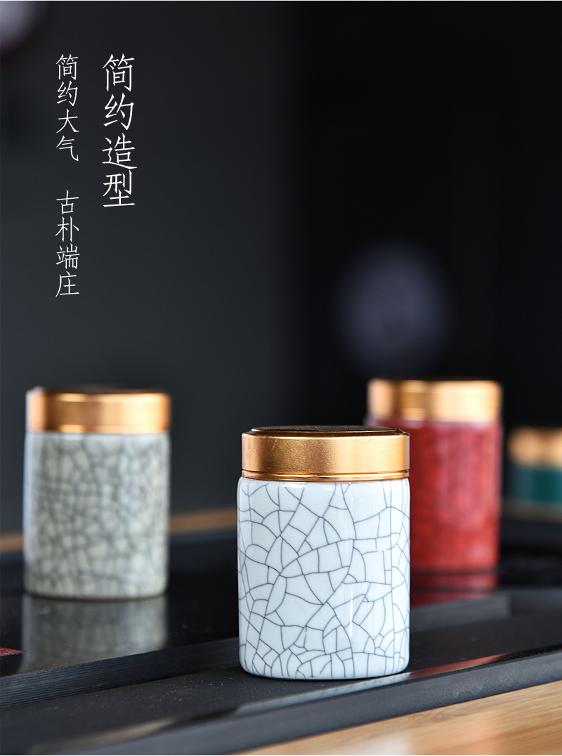 Hongbo Yipin Celadon Mini Small Seal Tea Can Ceramic Portable Small Can Tea Home Travel Tea Set Tea Box bình trà thủy tinh