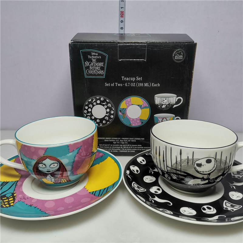 The Nightmare before Christmas Merchandise Ceramic Plate, Baked Flower Coffee Cup Tray, American Movie Merchandise Gift Collection Plate