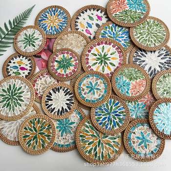 Vietnam painted shell insulation pad tea pad coaster