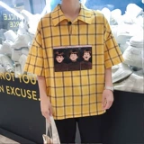 Рубашка для отдыха, японская ретро трендовая футболка, оверсайз, короткий рукав