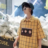 Рубашка для отдыха, японская ретро трендовая футболка, оверсайз, короткий рукав