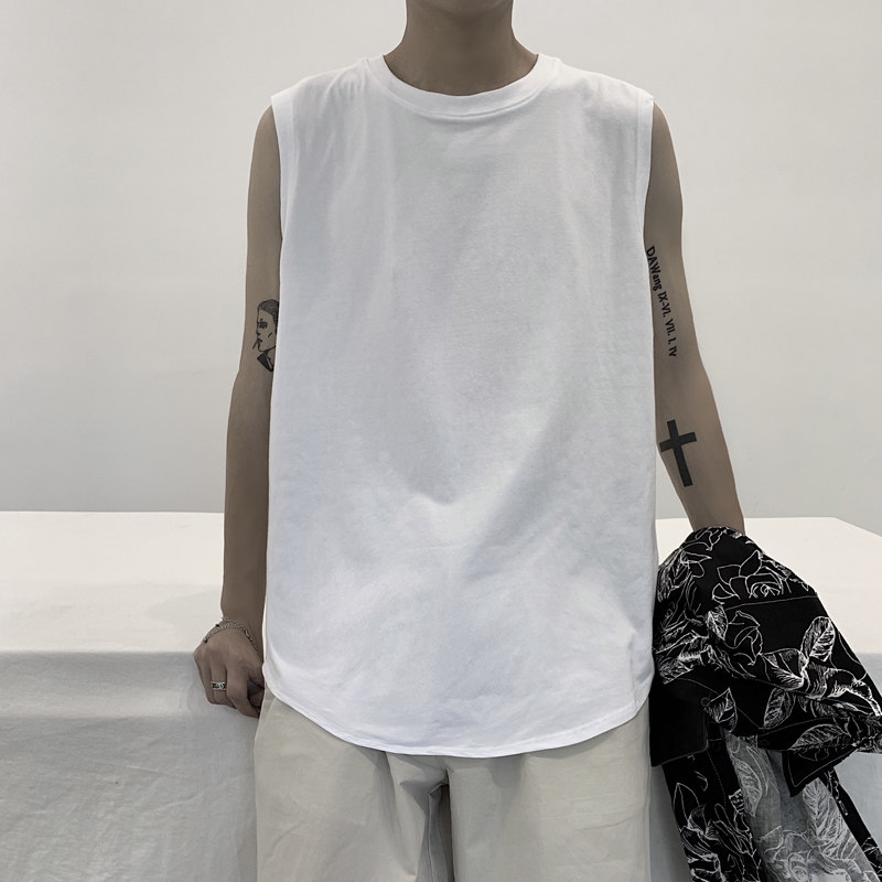 Sleeveless T-shirt men's ins tide brand vest Men's personality trend hip-hop Port style loose waistband summer vest