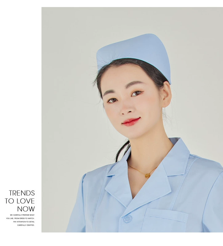 Dày mũ y tá nữ mũ lưỡi trai bệnh viện trắng hồng xanh thanh mũ phòng khám mỏng kích thước lớn y tá cách đội mũ y tế bao trùm tóc y tế
