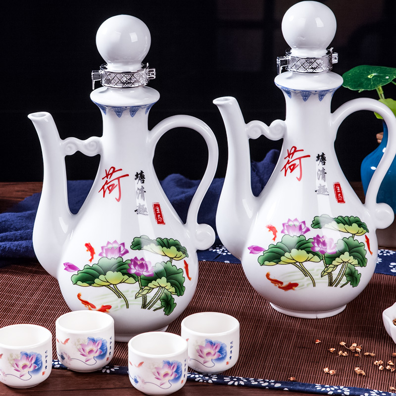 荷花白酒整箱2瓶装53度清香型高粱酒一壶老酒礼盒装纯粮食酒送礼