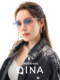 QINA Qina 2025 new women's style Zhao Lusi's same style personalized cat-eye sunglasses fashionable sunglasses for men QN7030