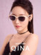 Qina Zhao Lusi same style cat eye sunglasses for women 2025 new white frame glasses sun protection sunglasses for men QN3017