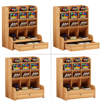 ins Creative pen holder storage box Small lattice office desktop shelf Student home personality simple girl heart