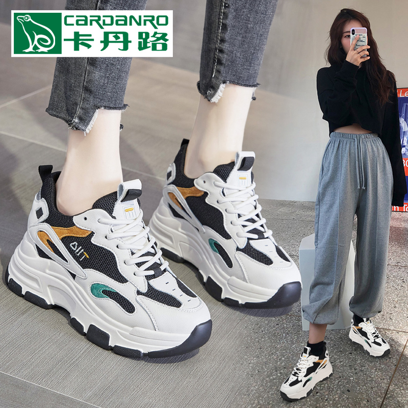 Cardan road heightening women's shoes 2022 summer new daddy shoes ins tide all-match breathable sports shoes women