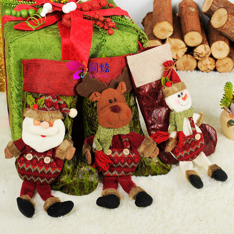 Christmas decorations Christmas Socks Snowman Old man Deer socks Gift bag Gift Window display props