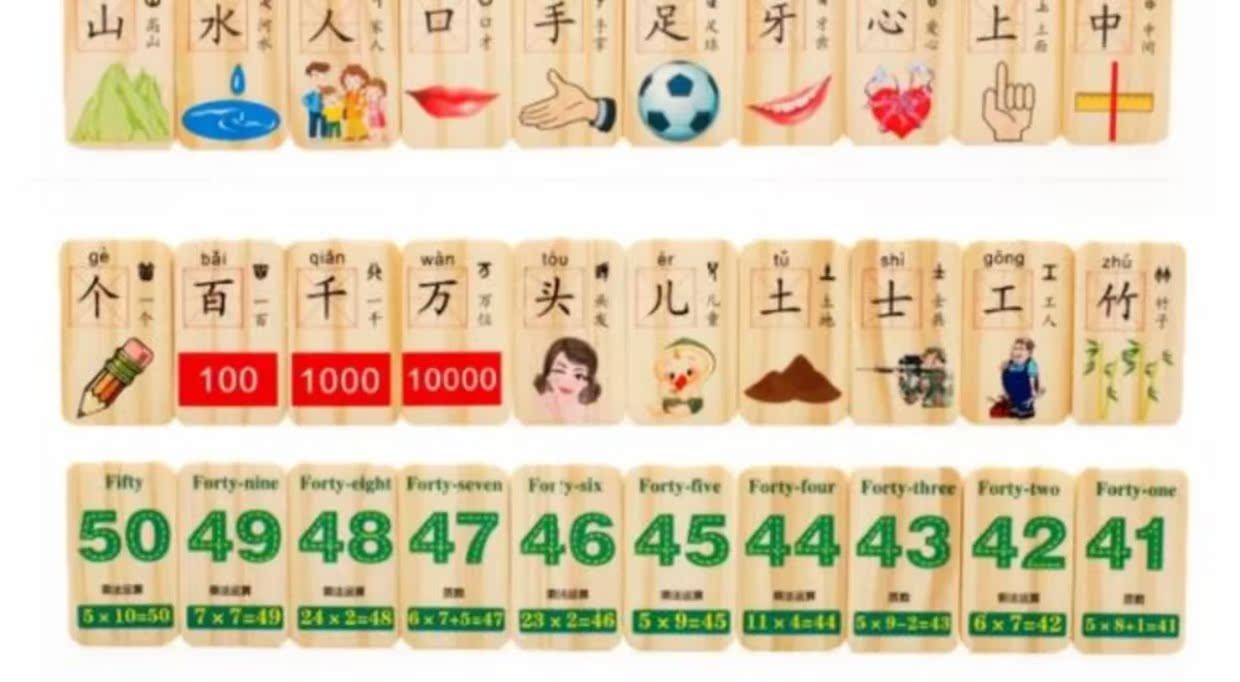 100 ký tự Trung Quốc kỹ thuật số domino bản đồ học tập xây dựng khối đồ chơi giáo dục trẻ em 1-3-6 tuổi shop đồ chơi trẻ em