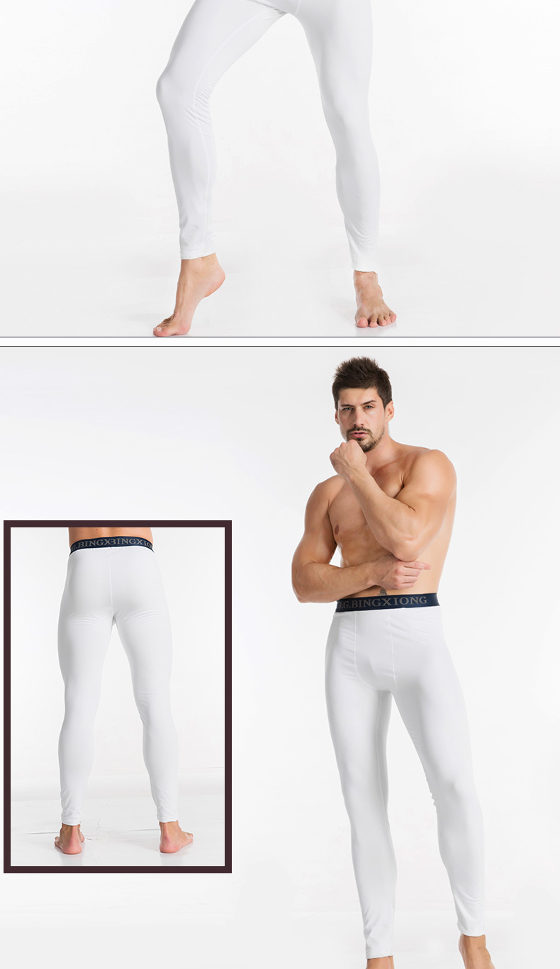 Nam Qiuku Đơn nam mỏng mảnh xà cạp Thanh niên Quần cotton Quần Slim Fit Đồ lót ấm áp cộng với nhung mùa thu quần tất nam lót lông