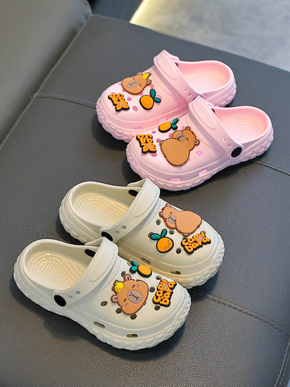 卡皮巴拉儿童洞洞鞋夏男女童踩屎感防滑包头亲子中大童小孩凉拖鞋