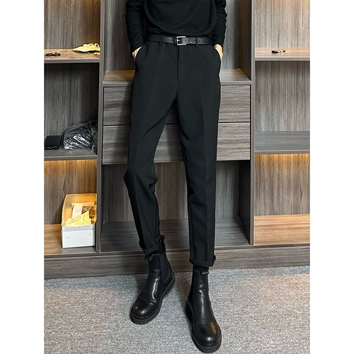 男士裤子秋冬款垂感高级感西裤黑色痞帅高端西装裤修身显瘦休闲 𫔮裤