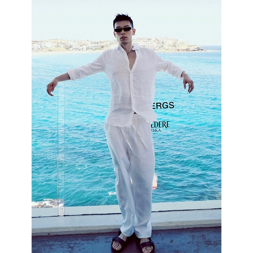 Освежающая летняя тонкая рубашка, быстросохнущие штаны, комплект