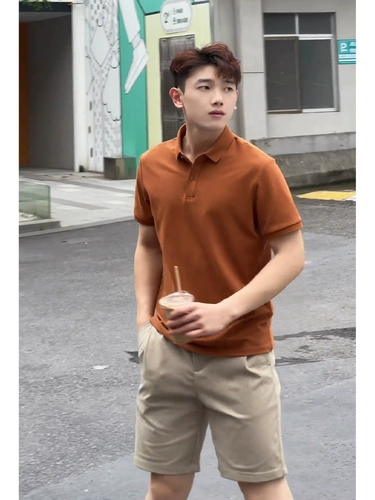 Футболка polo, небольшая элитная рубашка для отдыха, короткий рукав