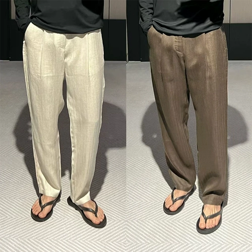 Элитные летние тонкие штаны для отдыха, свободный прямой крой