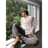 Трикотажная летняя рубашка, V-образный вырез, изысканный стиль