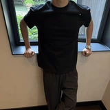 Трендовая черная футболка с коротким рукавом, с вышивкой, в американском стиле