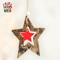 Hromeo birch bark Christmas pendant love Christmas tree star Christmas tree pendant Christmas decorations