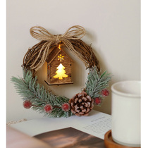 Hromeo Christmas Decorations Wall-mounted Flower Ring Luminous Gift Ambience Props Christmas Shop Window Arrangement Props