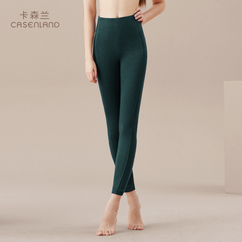 Kasenlan Warm Pants Lady Thickened Inner Lap Pants Winter Plus Suede High Waist Elastic Middle Aged Large Size Cotton Pants Sweater Pants