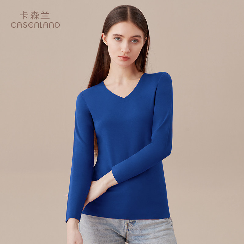 Lady Carson Lanqiu Winter Lady V collar No-mark Bottomed Fever Coat high Mimodale single piece for external wearing long sleeves