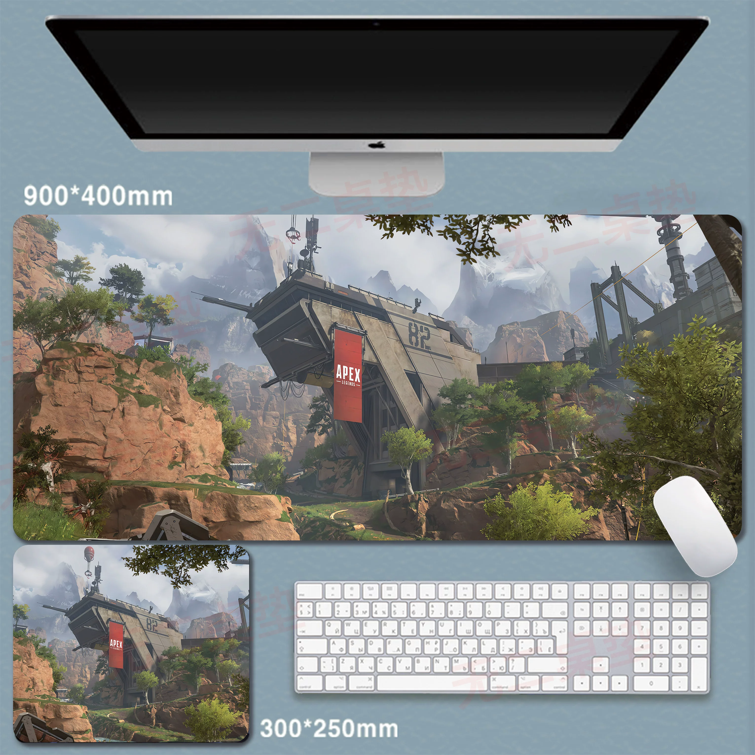 Сверхбольшая игровая мышиная подложка APEX с подписью, анимация персонажа, киберспорт, интернет-кафе, офис, компьютерный стол, подложка для мыши на заказ