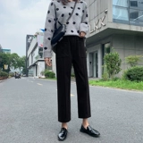 Шерстяные демисезонные штаны, 2019, высокая талия, оверсайз, увеличенная толщина, свободный прямой крой