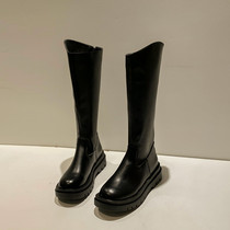 Boots women do not knee 2021 spring new thick soled long tube small man smoke tube Boots knee high Knight boots