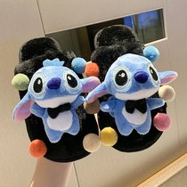 Steinzi Baotou half slippers women wear 2021 new autumn lazy cute cartoon home flat wool cotton drag