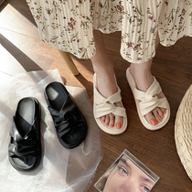 Sanders and slippers Women summer wear ins tide 2021 new fashion gentle fairy wind thick bottom one word drag sandals
