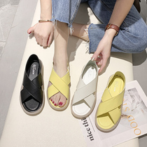 Fish mouth sandals female flat jelly shoes 2021 summer new Korean version of Joker student ins tide sandals fairy style