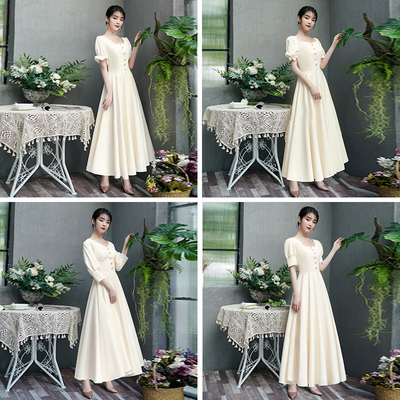 Evening dress prom gown Bridesmaiddress: long, simple and slim evening dress