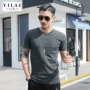 Mùa hè nam ngắn tay băng lụa áo len t-shirt vòng cổ đáy áo Slim nửa tay áo len mỏng nam Hàn Quốc phiên bản của thủy triều shop quần áo nam