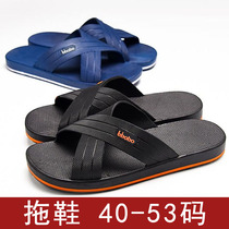 Slippers mens mens gattening up yards widening and fat feet cool drag non-slip sandal sandals Shoe feet wide black deep blue